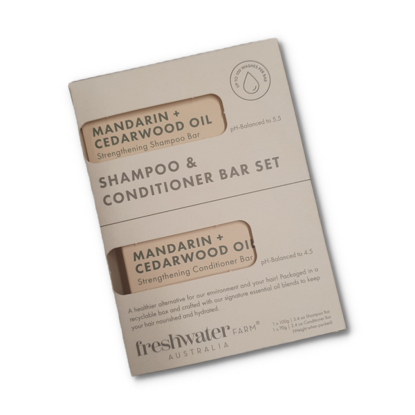 Mandarin Cedarwood Shampoo Conditioner Bar Set