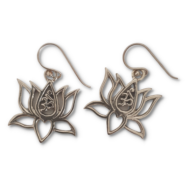 Lotus Flower Sterling Silver Earrings