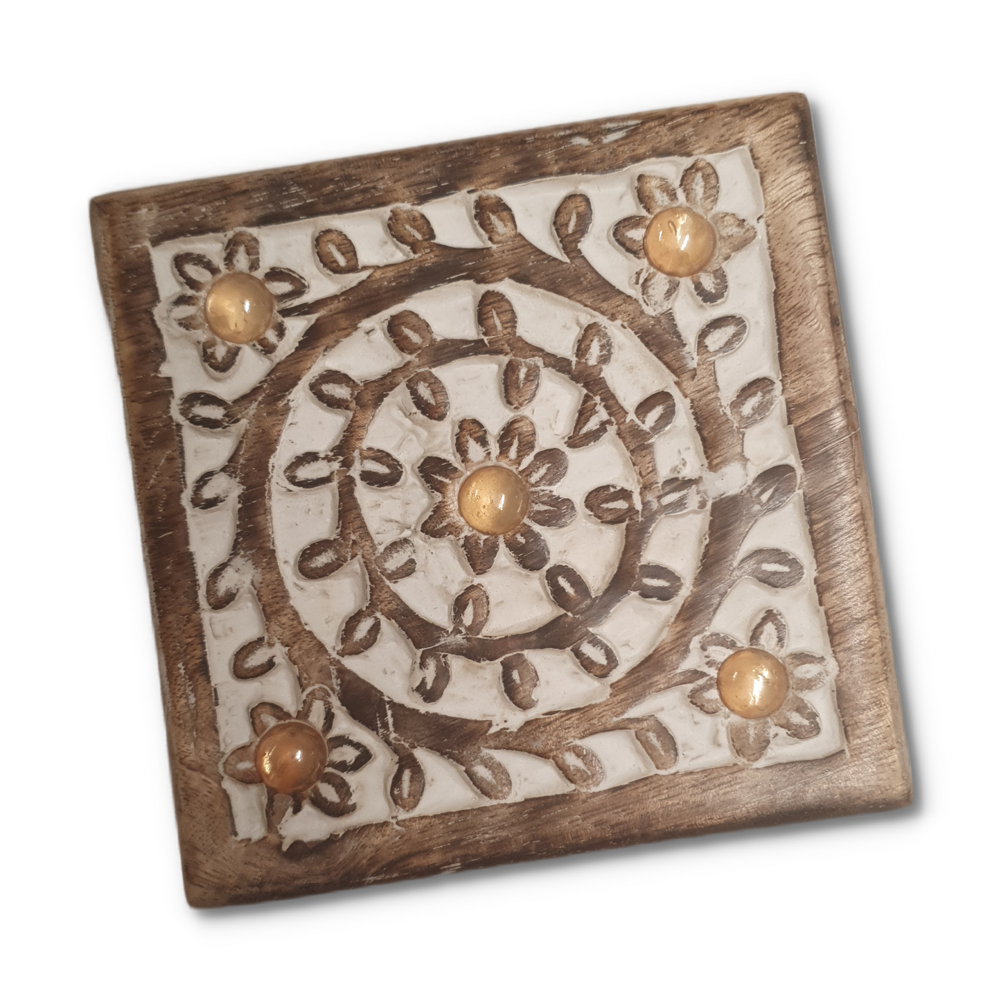 Medium Whitewash Wood Box