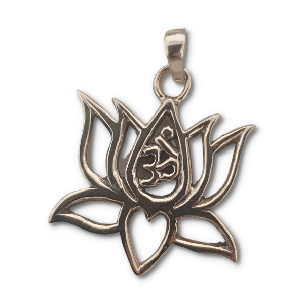 Lotus Flower Sterling Silver Pendant