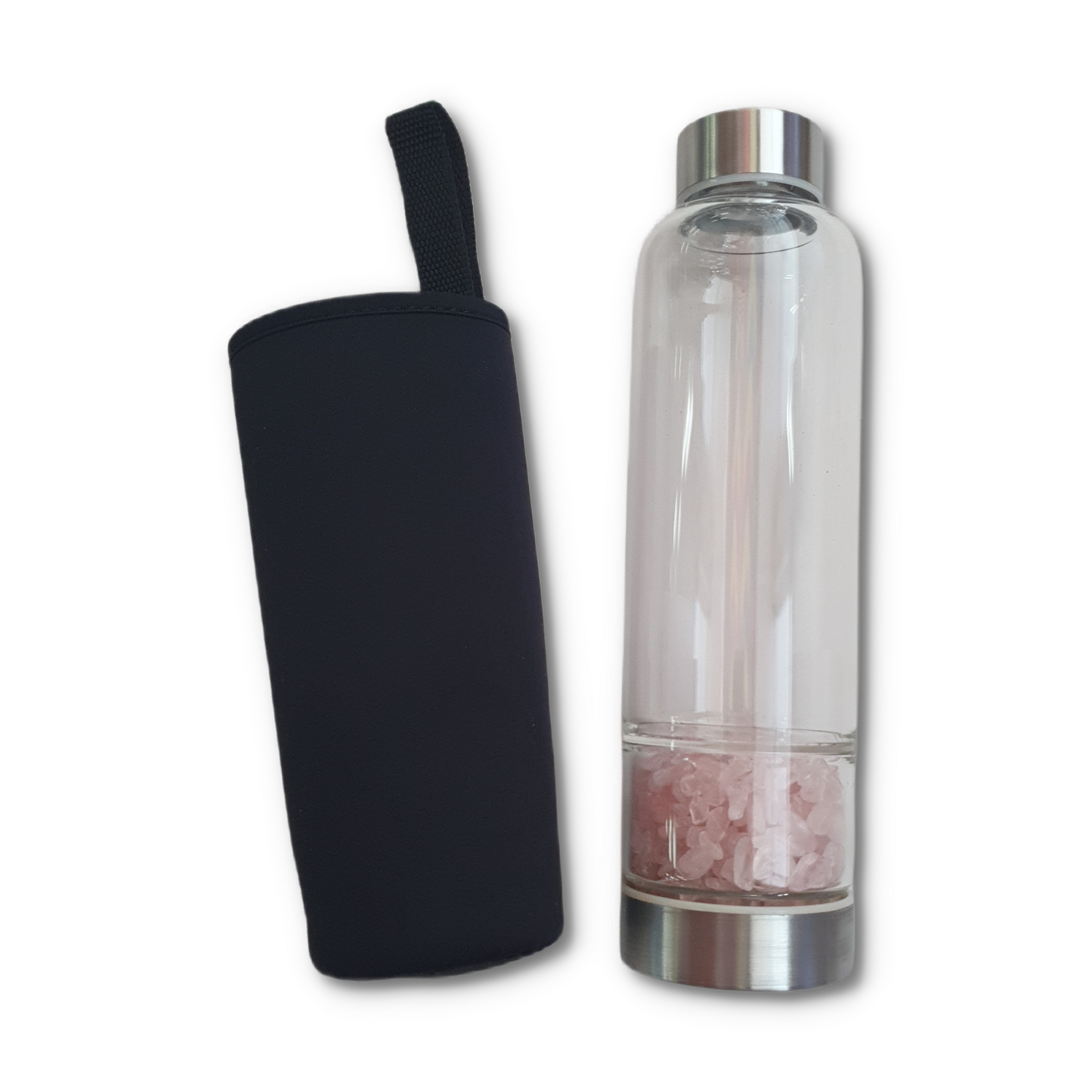 Rose Quartz Crystal Water Bottle
