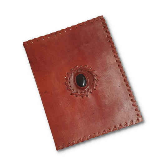 Leather Journal with Semi-Precious Stone