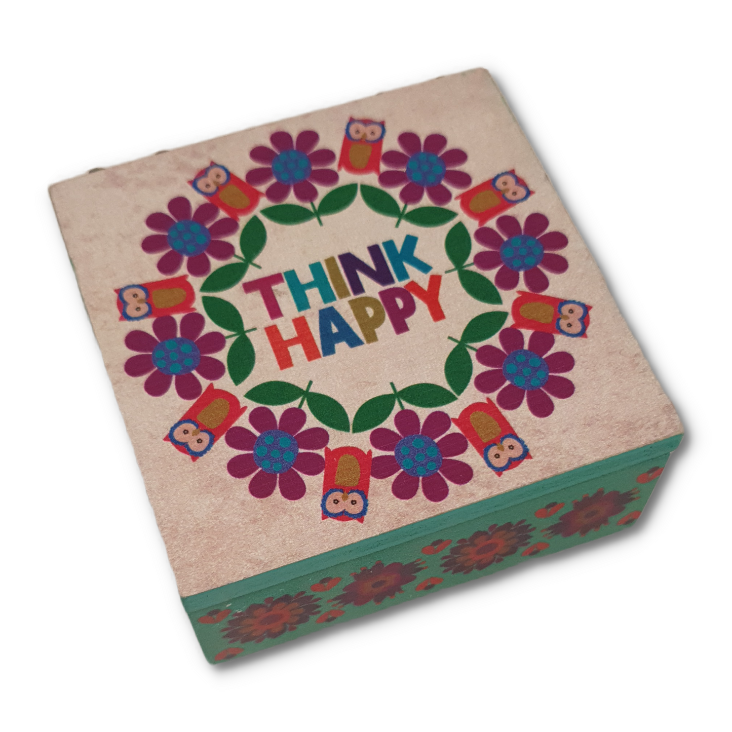 Footed Box Think Happy