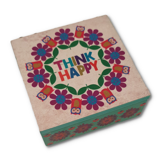Footed Box Think Happy