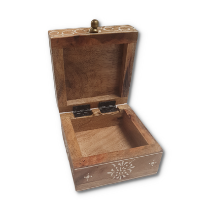 Medium Flower Square Wood Box