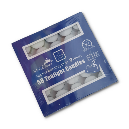 50 Pack of 9 Hour Tealight Candles