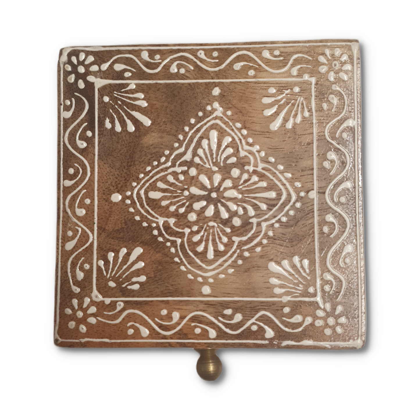 Medium Flower Square Wood Box